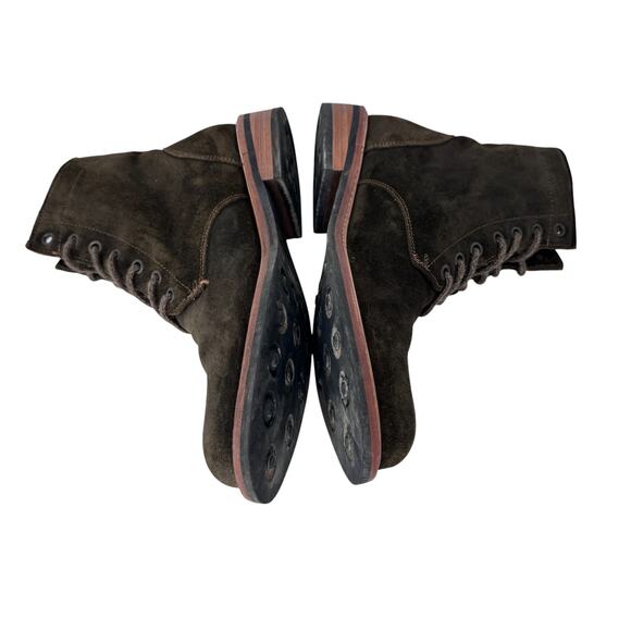 Nisolo All-Weather Combat Boot Womens 8 Dark Olive Faux Suede Water-Resistant - Picture 5 of 10